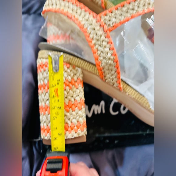 SAM EDELMAN brand new raffia sandals in orange, purple and neutral with beads s9 - Picture 5 of 11